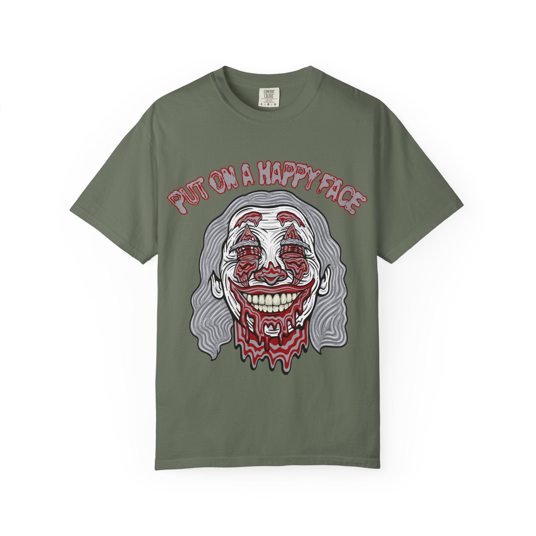 Trippy Clown Shirt - Put On Happy Face Psychedelic Tee Fun - Sinful Threads