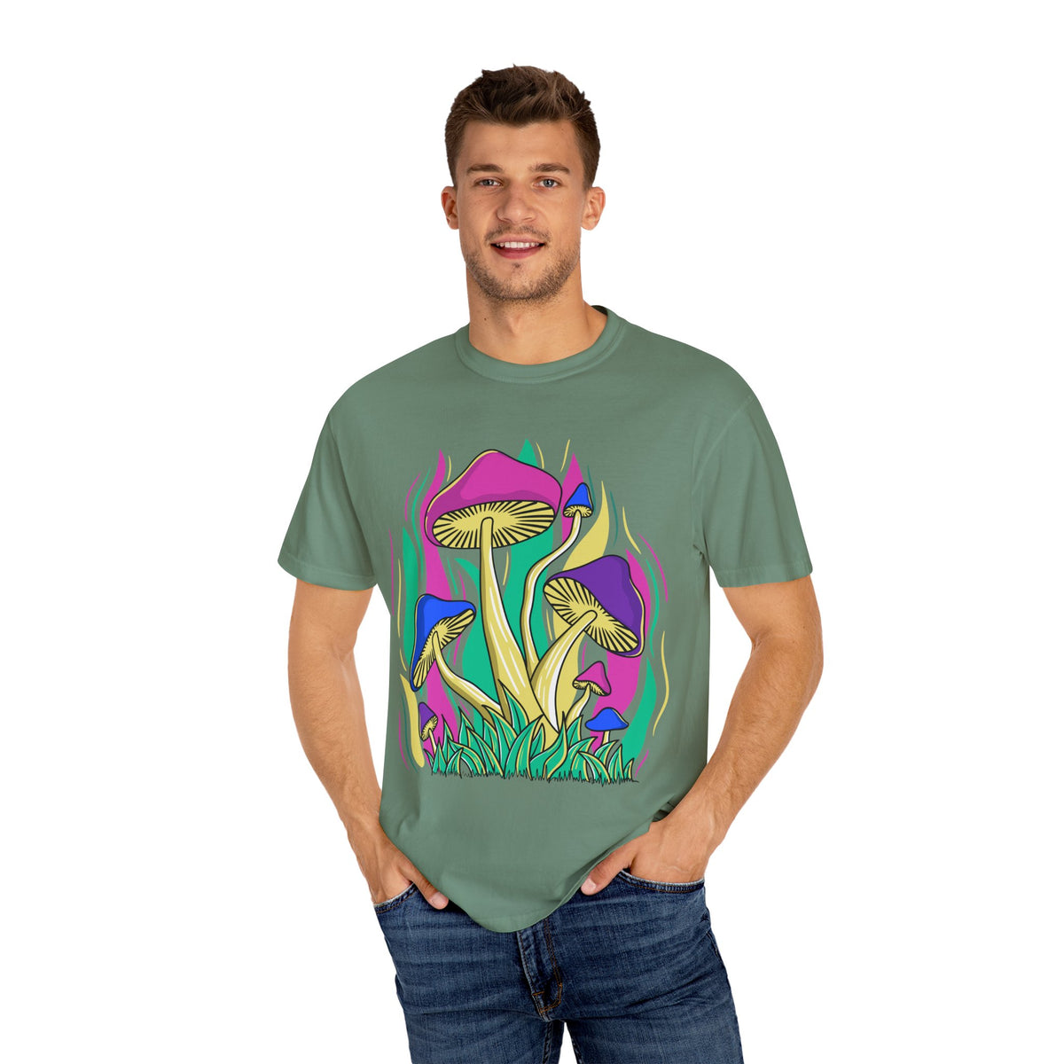 Psychedelic Mushroom Tee - Funky Art Cottagecore