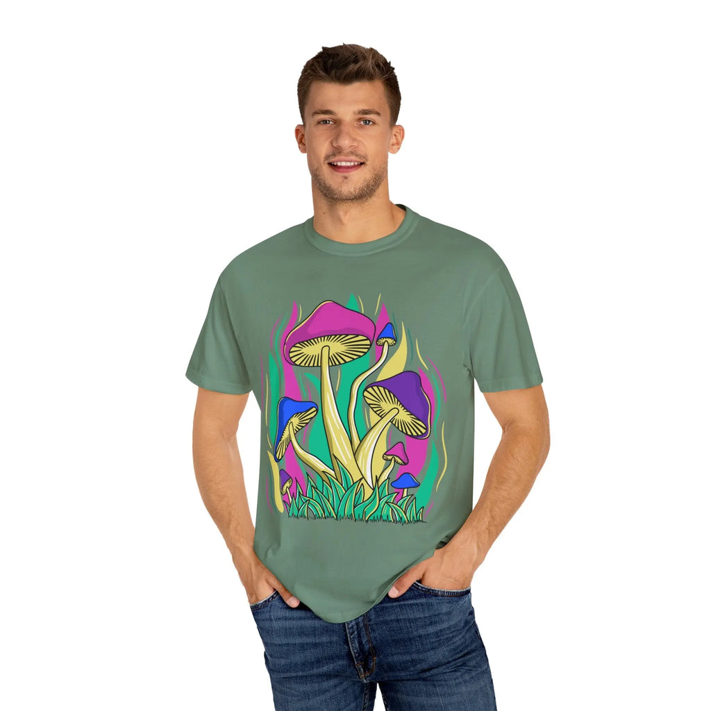 Psychedelic Mushroom Tee - Funky Art Cottagecore - Sinful Threads