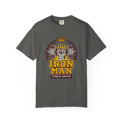 Iron Man Fitness Center Logo Graphic Design Image T-Shirt