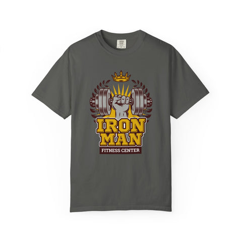 Iron Man Fitness Center Logo Graphic Design Image T-Shirt