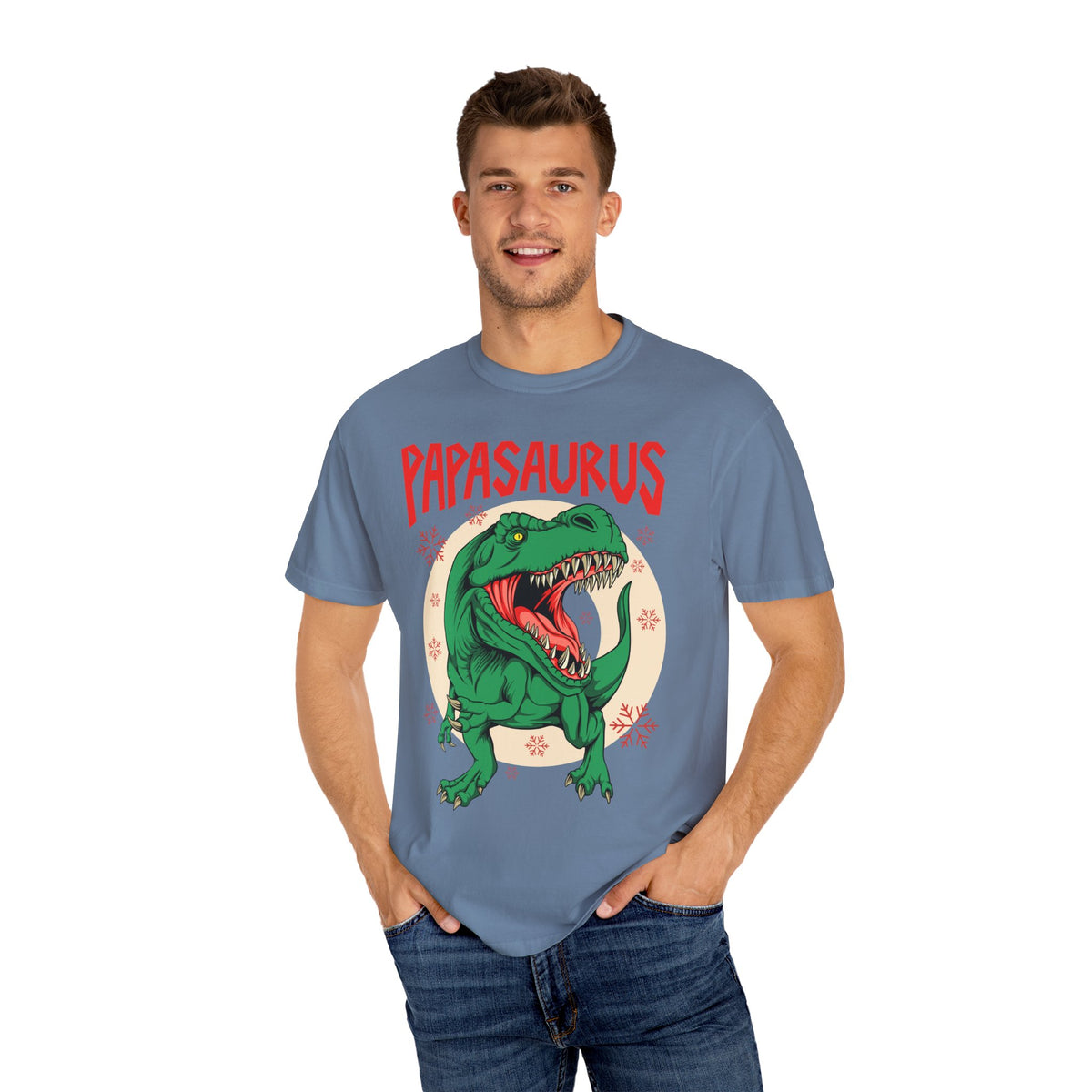 Christmas Papasaurus Shirt - Festive T-Rex Tee Holiday Gift