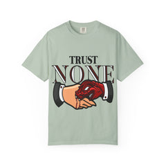 Trust None Tee – Snake Handshake Dark Streetwear