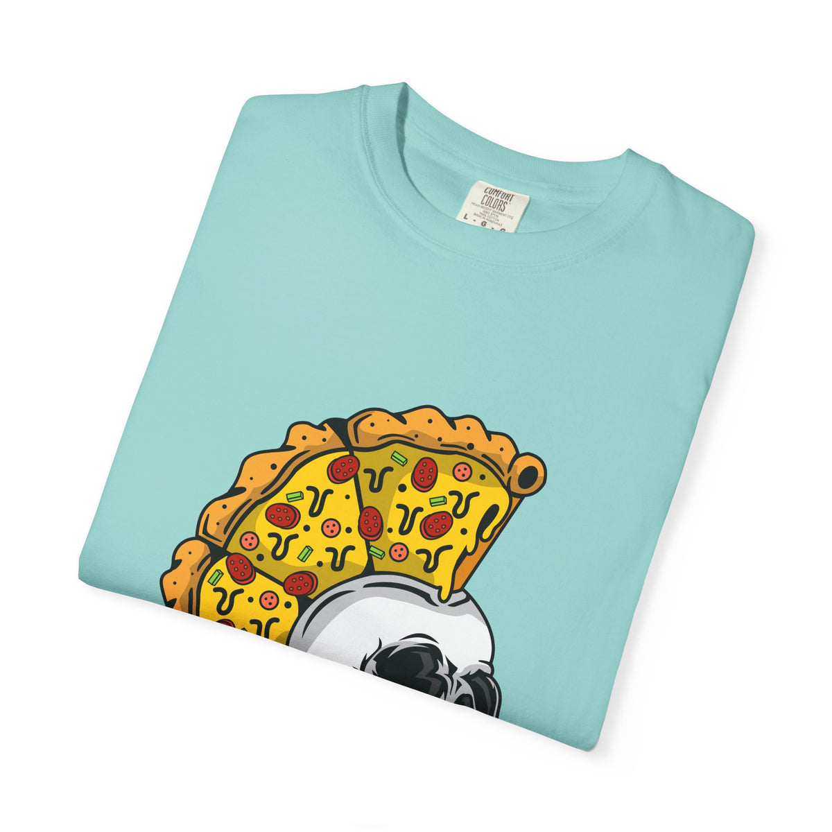 Pizza Mohawk Skull Funny Graphic Unique Design T-Shirt