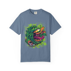 Green Slimy Ghost Tee – 80s Movie Fan Shirt with Humor