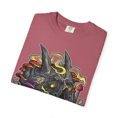 Gothic Mushroom Tee - Horned Skull Deathcore Shirt Gift