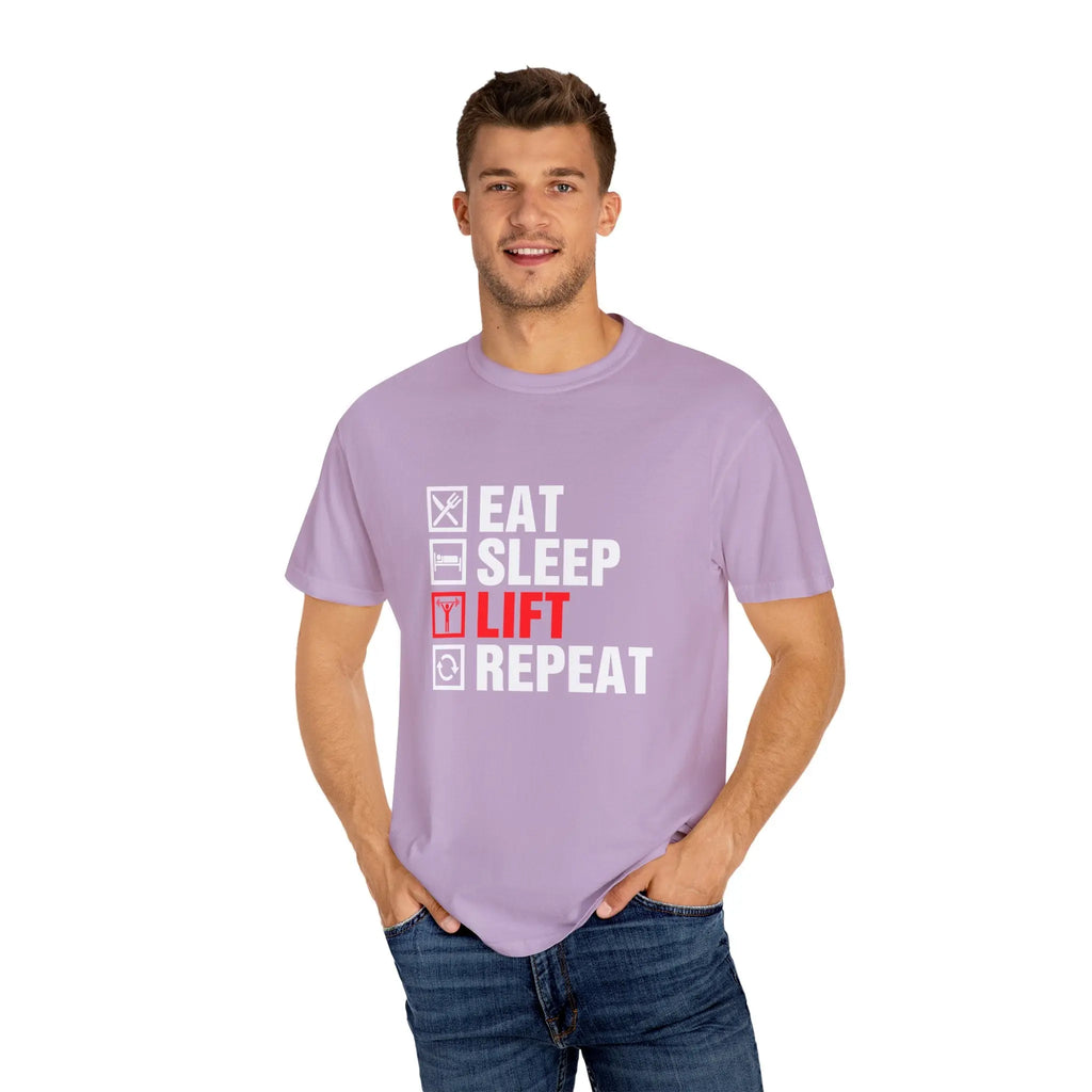 Eat Sleep Lift Repeat Fitness Training Motivation T-Shirt Printify