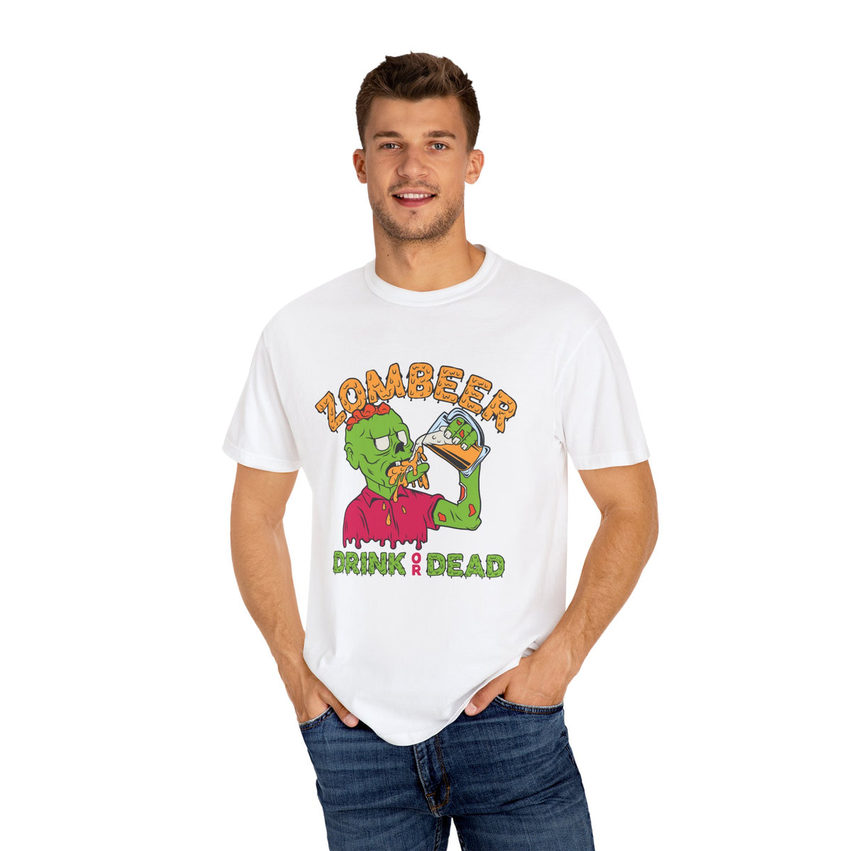 Funny Zombie Shirt - Zombeer Drink Dead Tee - Beer Gift