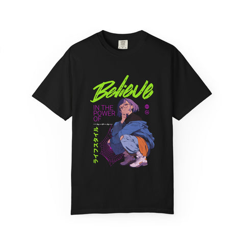 Kawaii Anime Tee - Believe Y2K Girl Design - Cute Gift