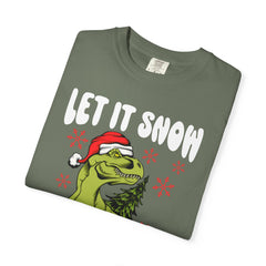Christmas Dinosaur Tee - Santa T-Rex - Let It Snow Gift