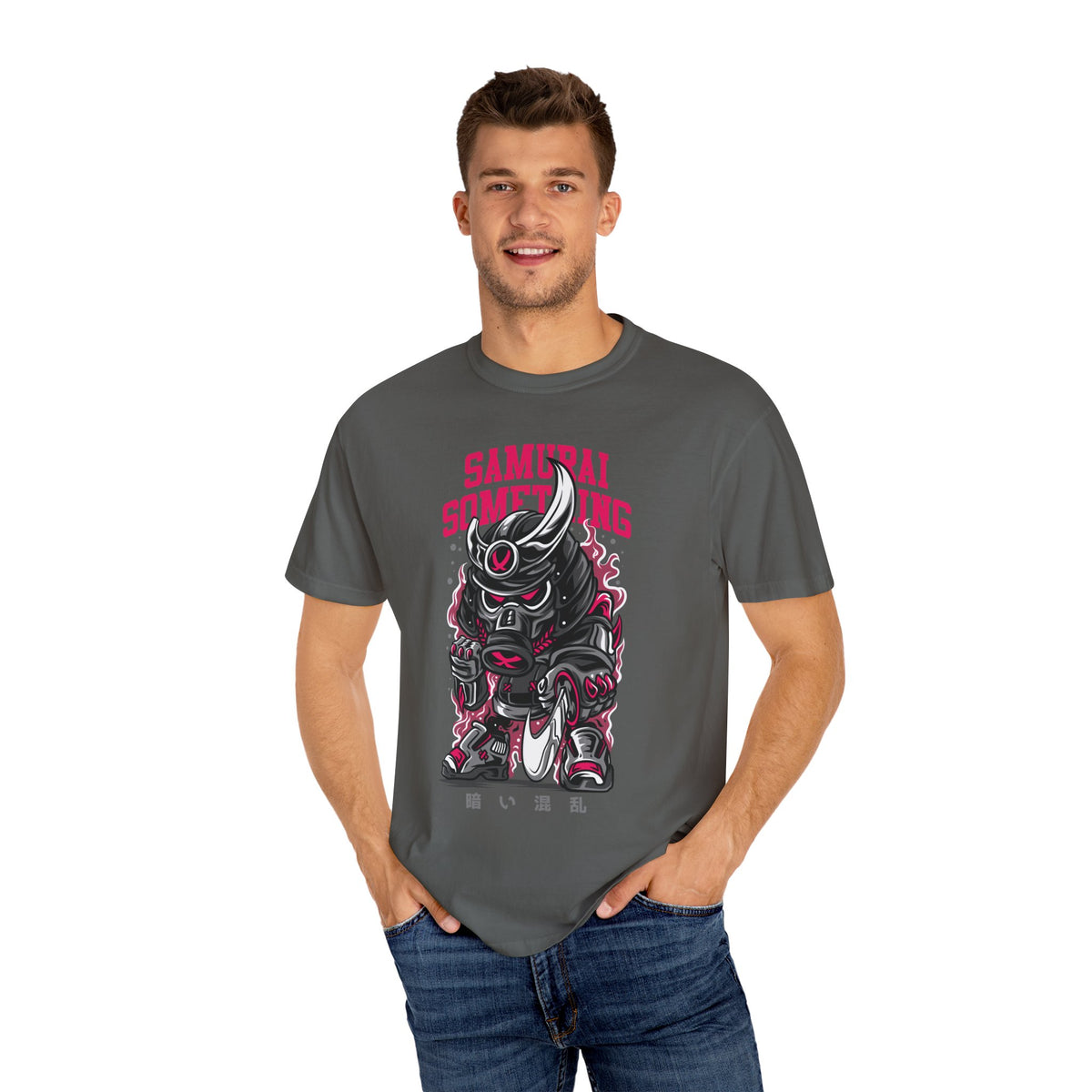 Samurai Something Dark Distressed Design T-Shirt
