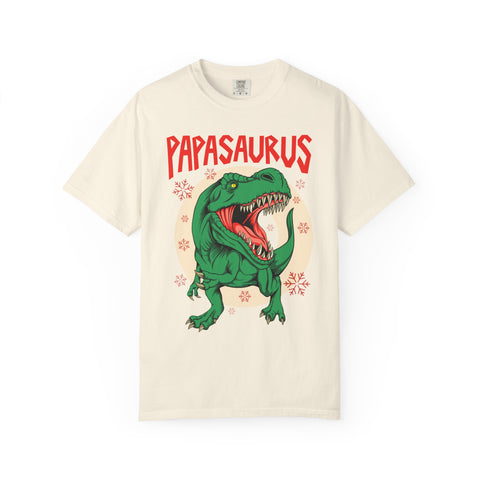 Christmas Papasaurus Shirt - Festive T-Rex Tee Holiday Gift