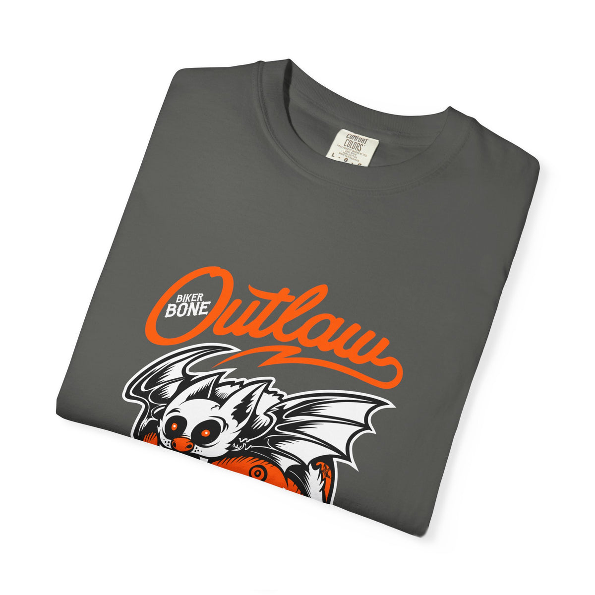 Outlaw Skull with Bat Rider Life To Ride Graphic T-Shirt