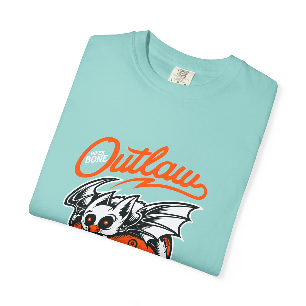 Outlaw Skull with Bat Rider Life To Ride Graphic T-Shirt - Sinful Threads