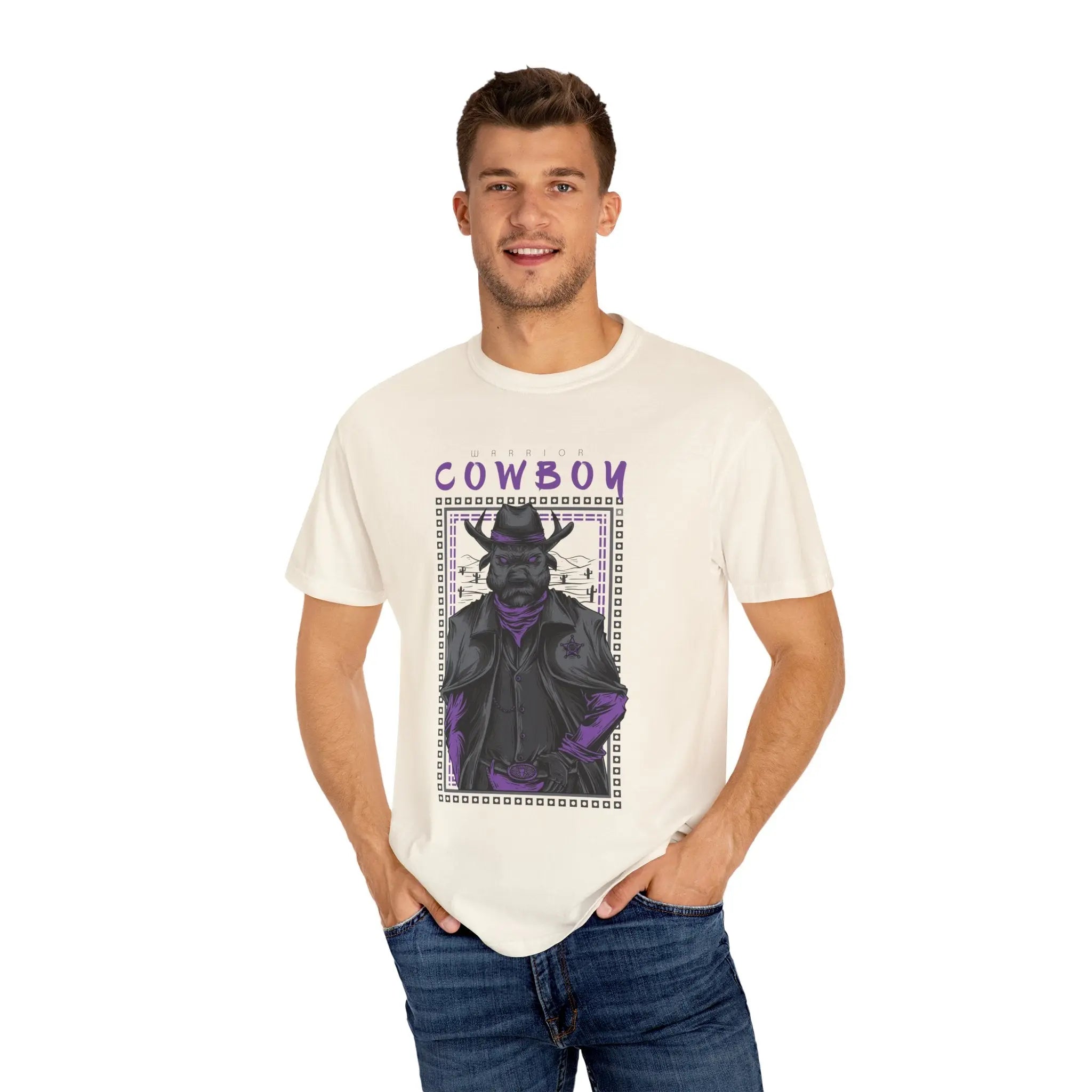 Warrior Cowboy Graphic Unisex Relaxed Fit T-Shirt - Sinful Threads