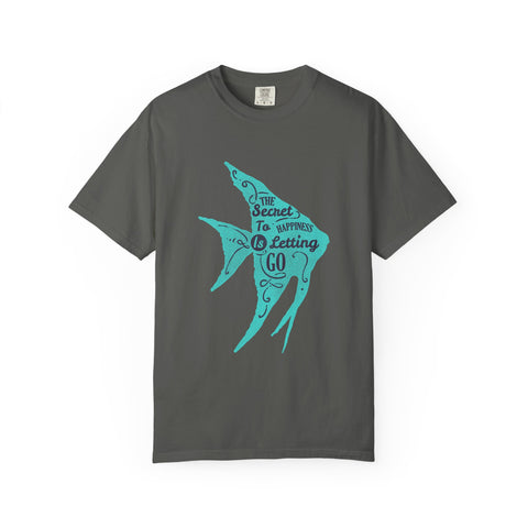 The Secret To Happiness Is Letting Go Fish Art T-Shirt - Sinful Threads