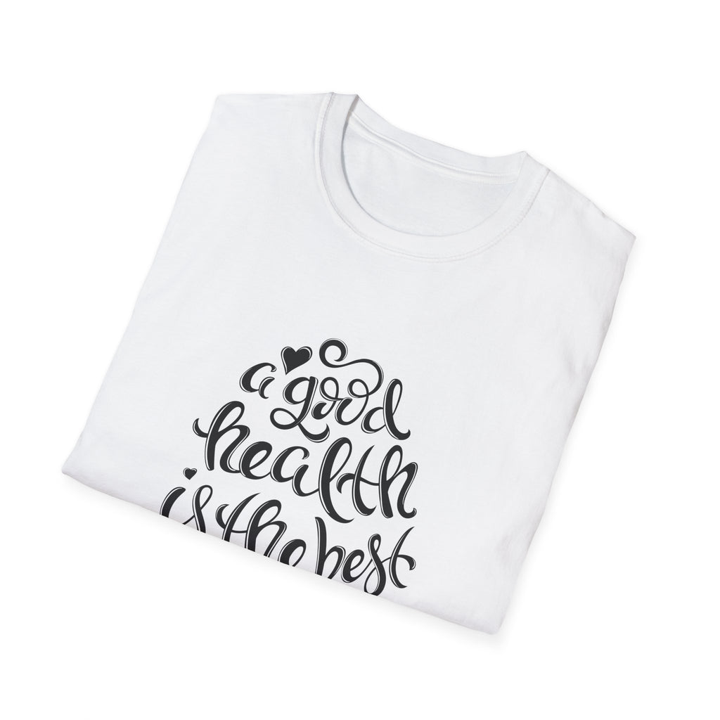 Good Health Best Wealth Wellness Graphic Tee - Inspire Daily - Sinful Threads
