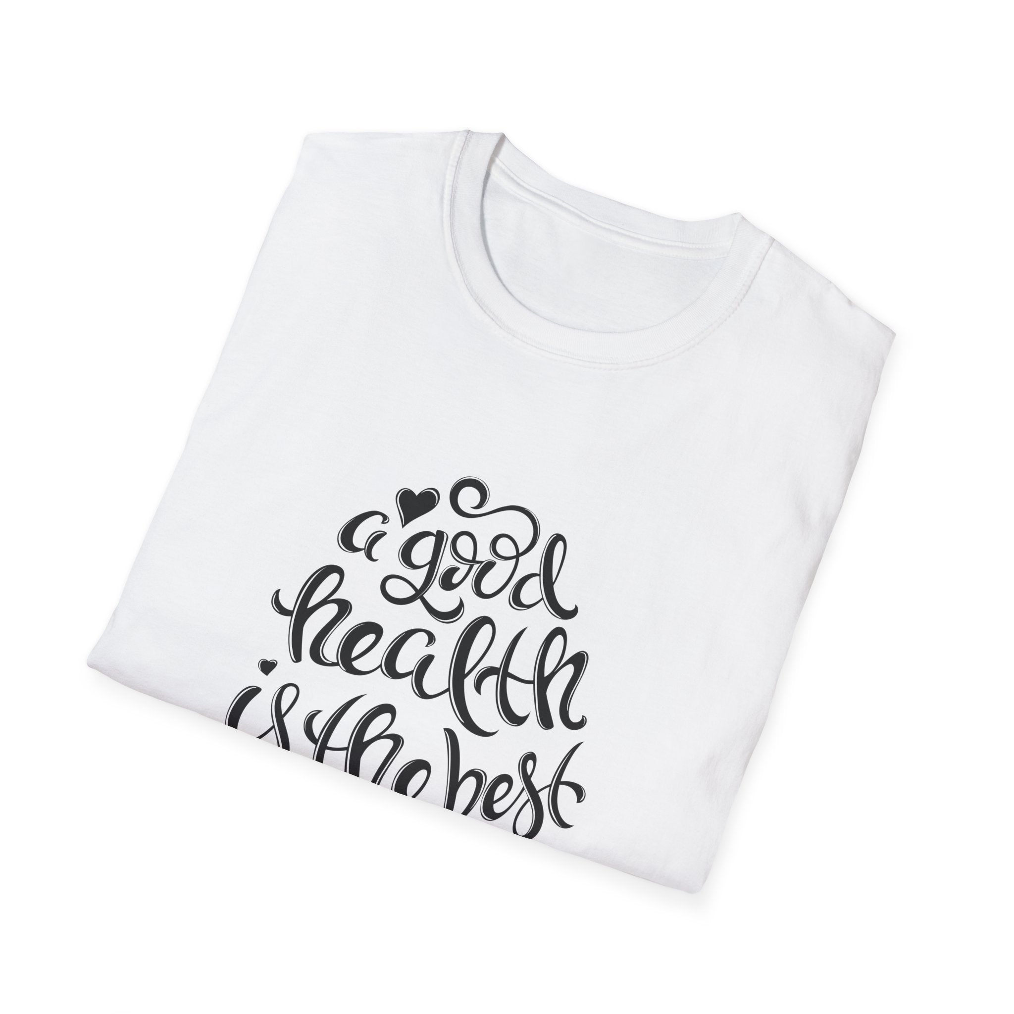 Good Health Best Wealth Wellness Graphic Tee - Inspire Daily - Sinful Threads