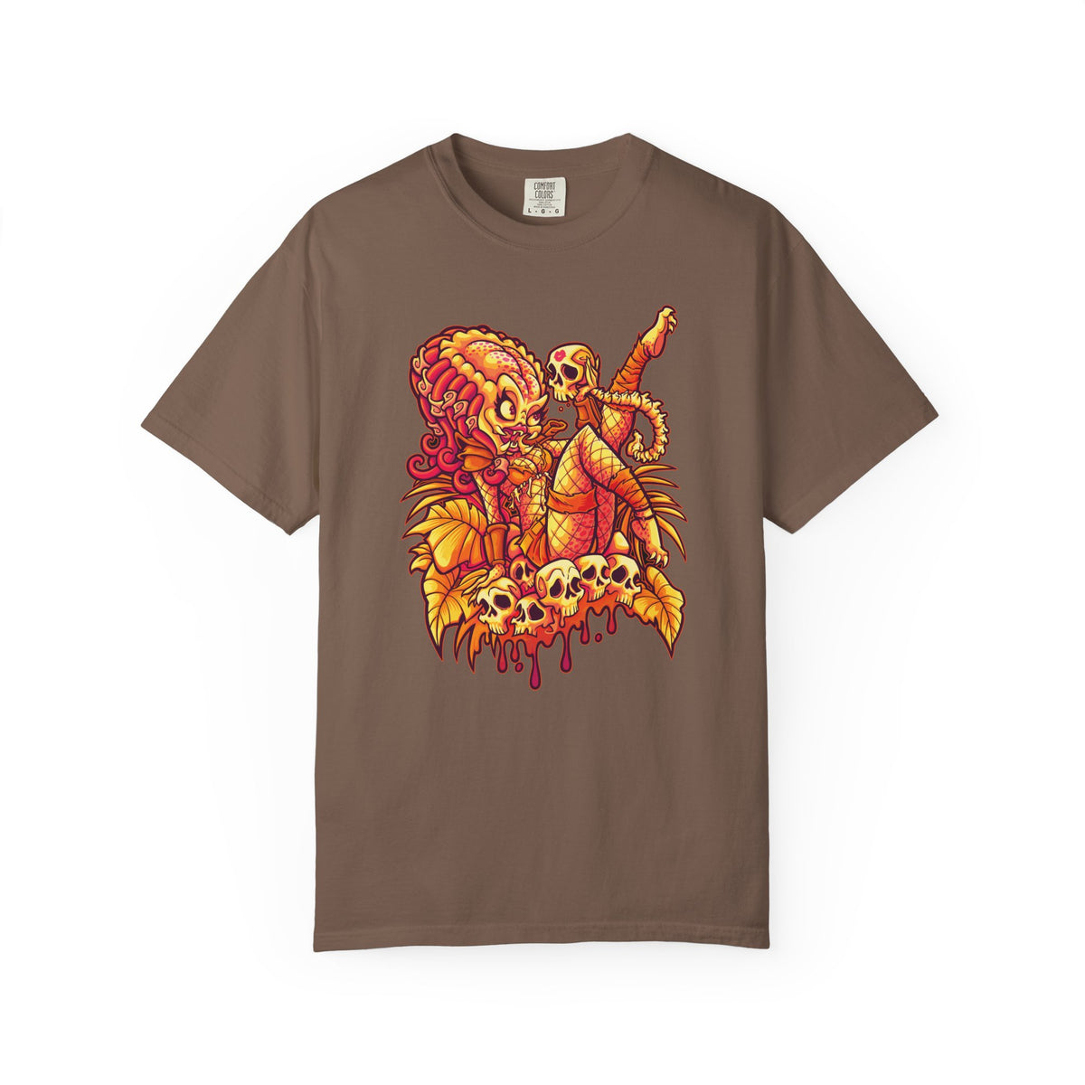 Alien Hunter Cartoon Tee - Cute She Predator Graphic Shirt