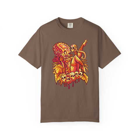 Alien Hunter Cartoon Tee - Cute She Predator Graphic Shirt