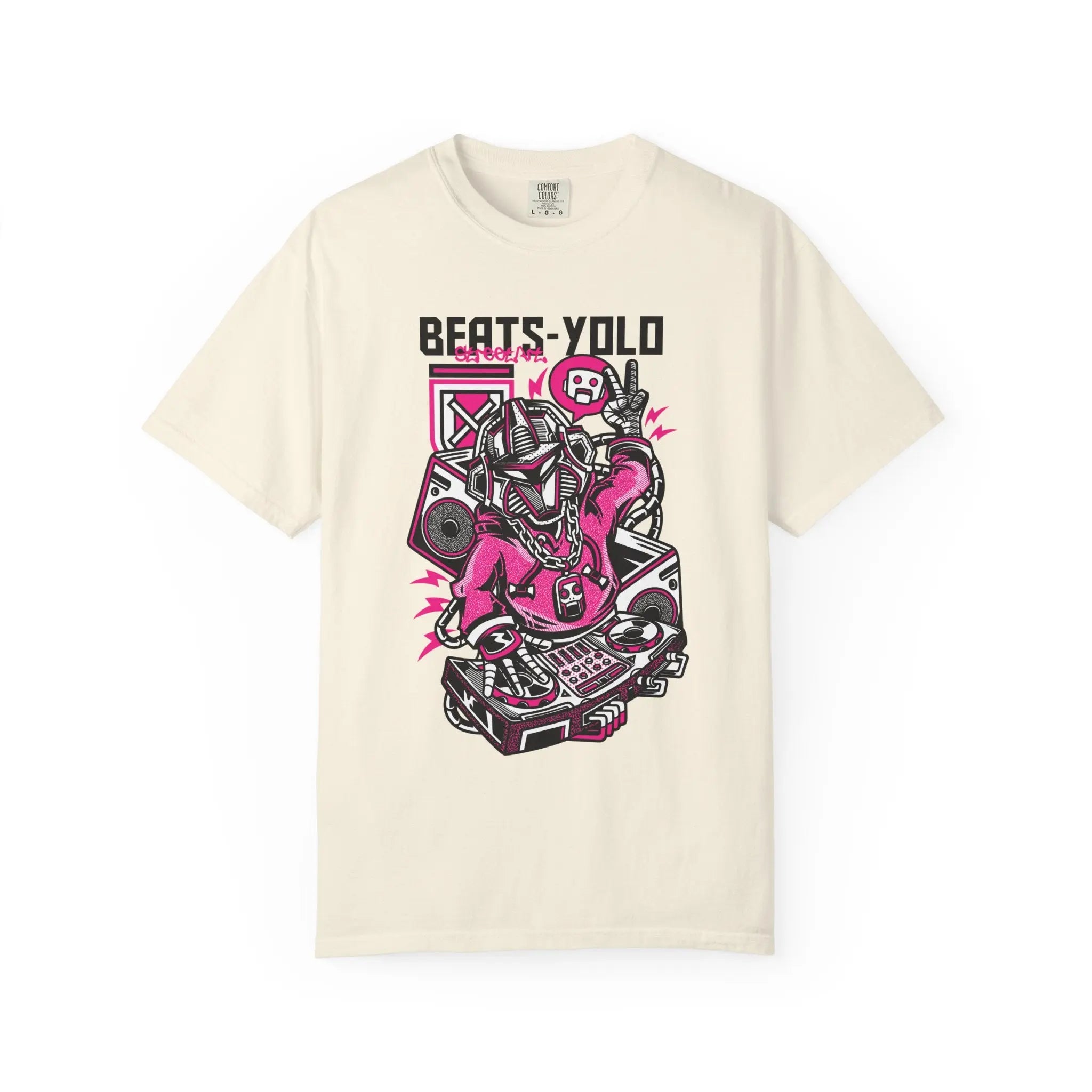 Beats YOLO DJ Robot On The Decks Music Art T-Shirt - Sinful Threads