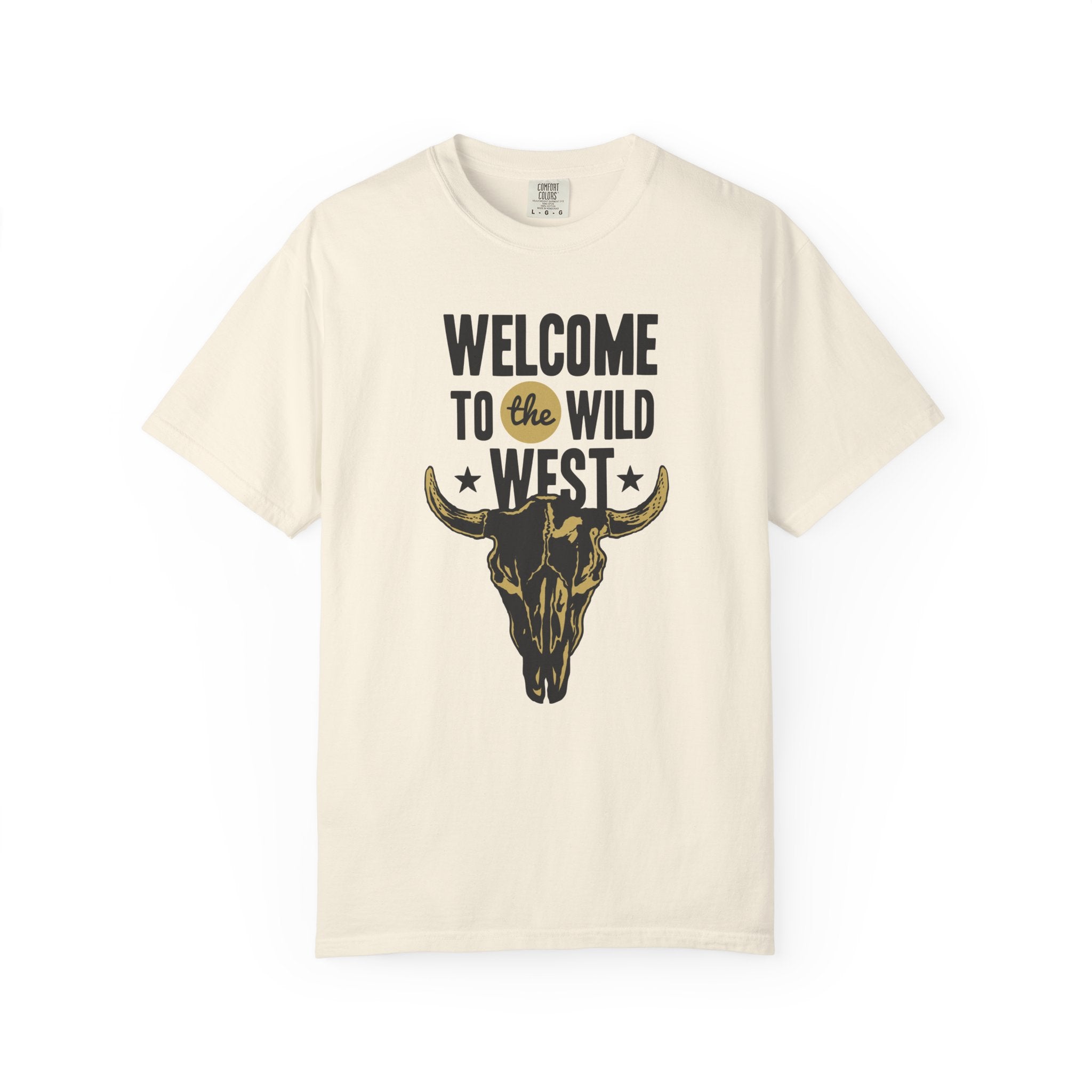 Welcome To The Wild West Graphic Design Bull T-Shirt - Sinful Threads