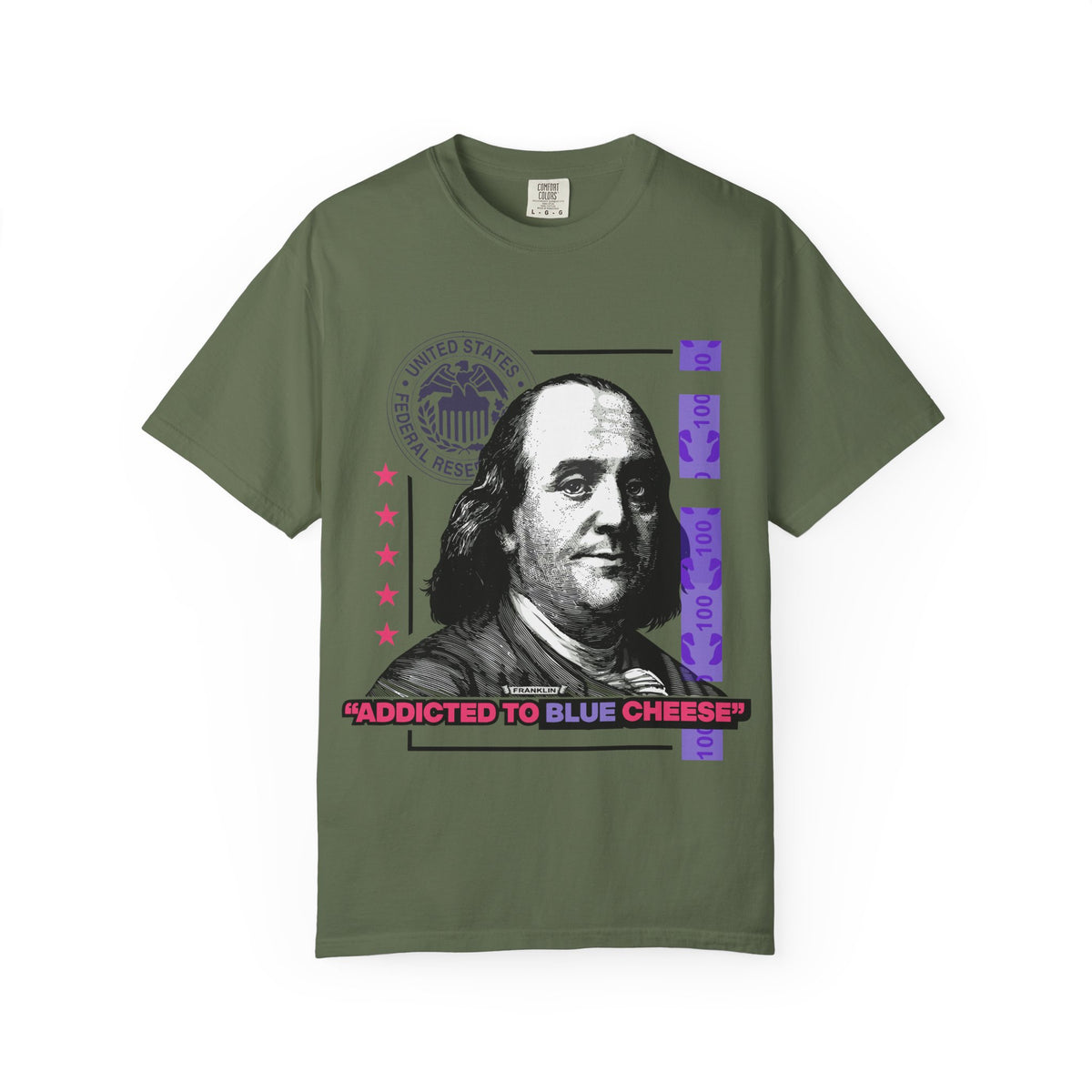 Blue Cheese Tee – Ben Franklin Dollar Bill Streetwear
