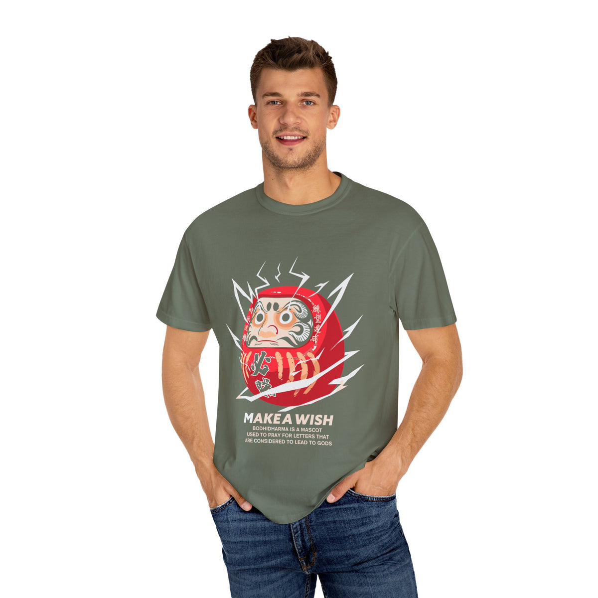 Daruma Good Luck Charm Japanese Graphic Tee Design