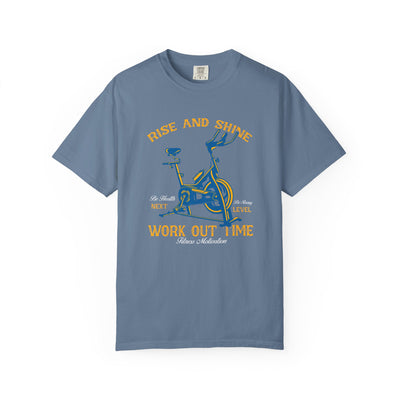 Rise And Shine Workout Time Indoor Bike Fitness T-Shirt - Sinful Threads