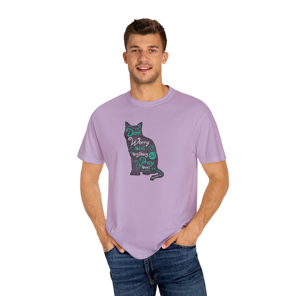 Don't Worry About Anything But Pray Christian Cat T-Shirt - Sinful Threads