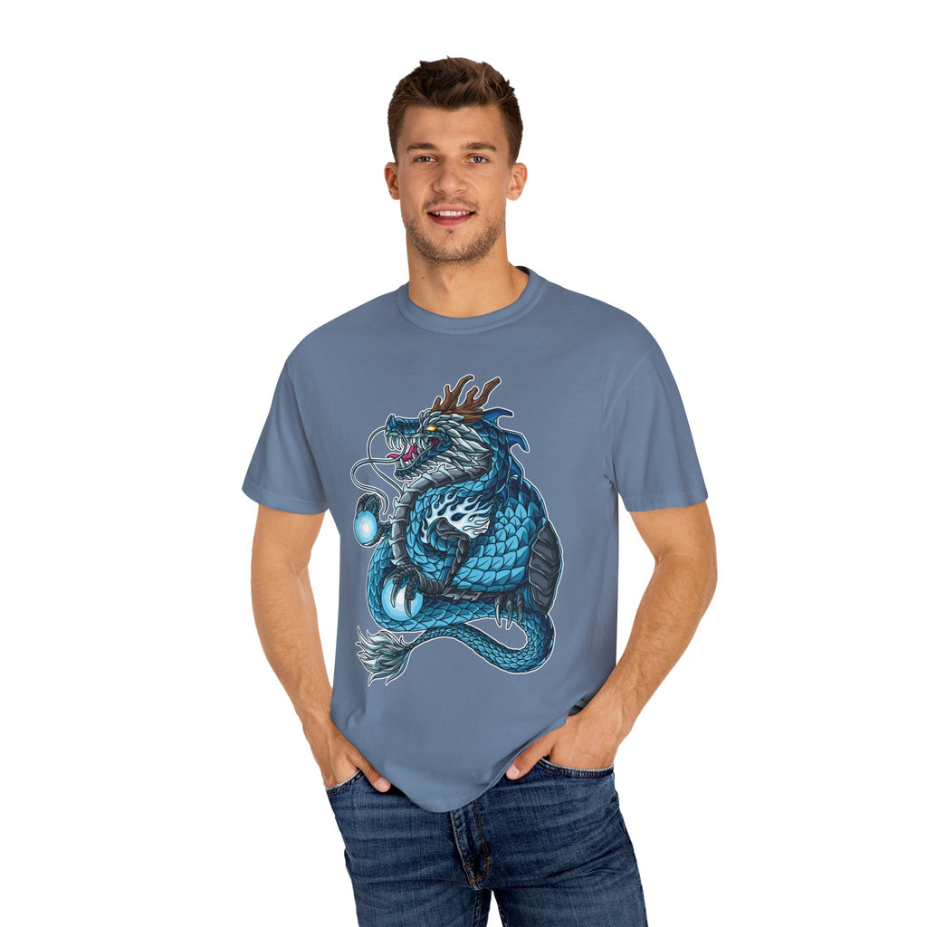 Eastern Dragon Tee - Blue Fantasy Mythical Creature Gift - Sinful Threads