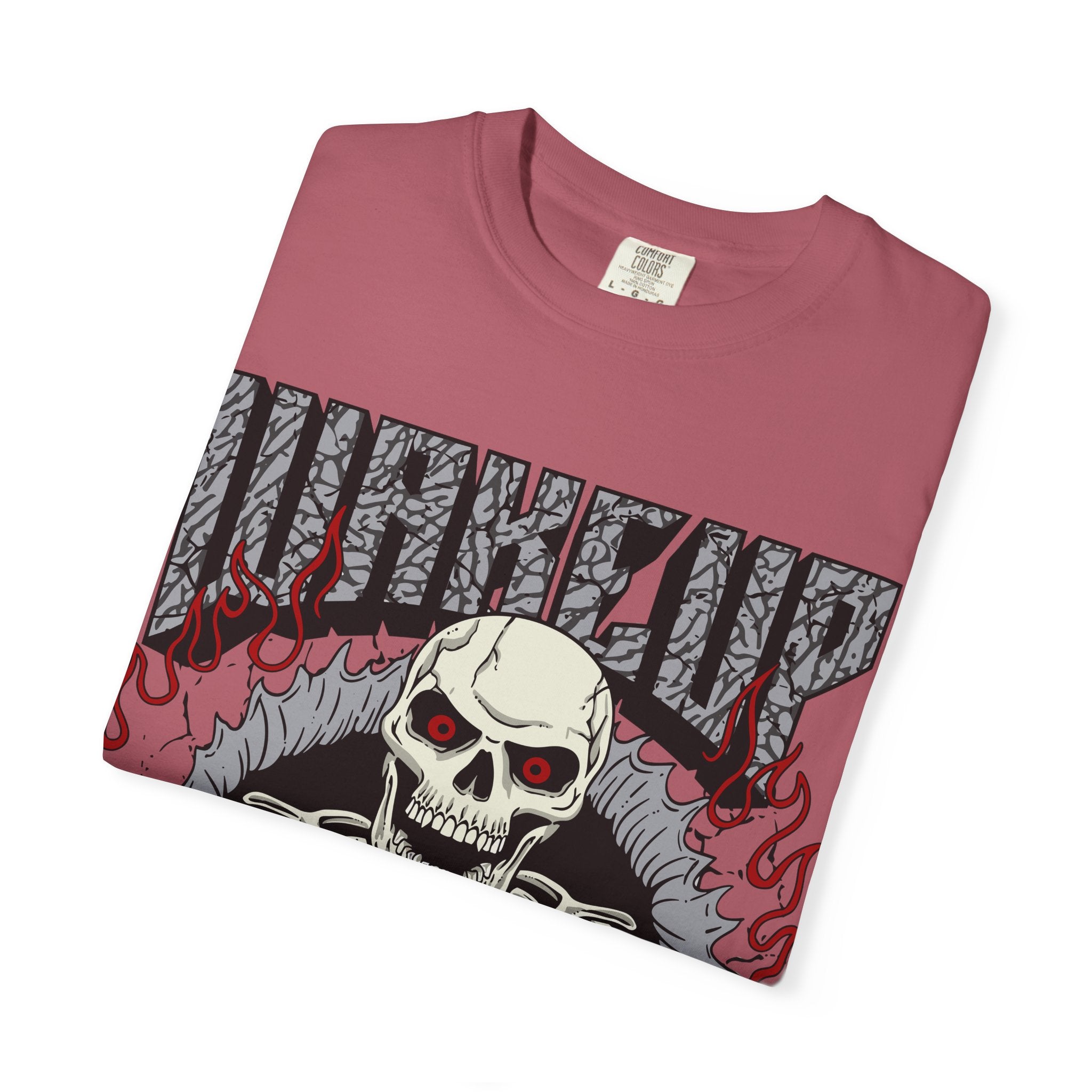 Skull Flame Shirt - Wake Up Fire Design Tee for Bold Style - Sinful Threads