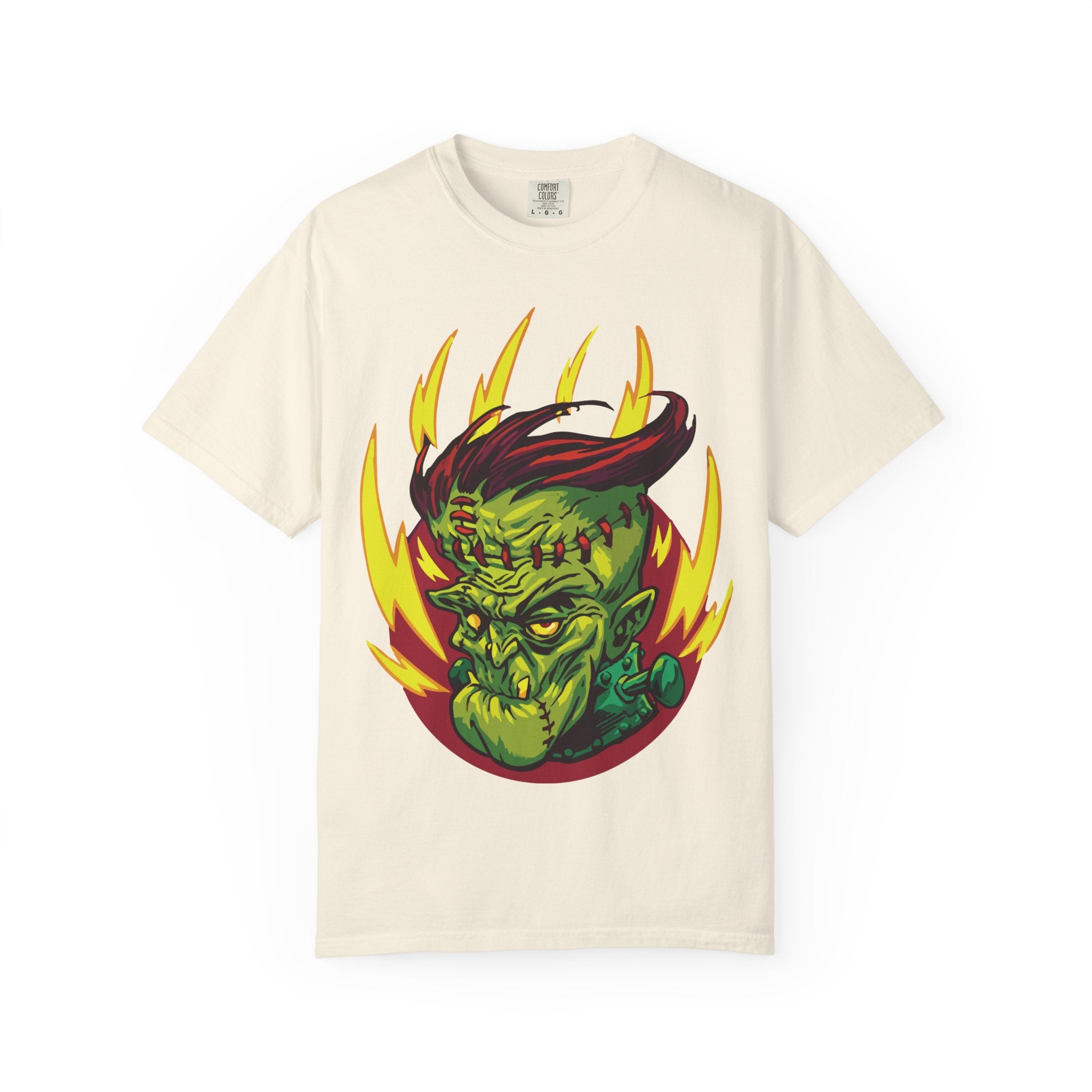 Frankenstein lightning tee - Retro horror monster streetwear shirt - Sinful Threads