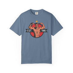 Vintage Bodybuilder Star Emblem Shirt - 1988 Retro Fitness Tee