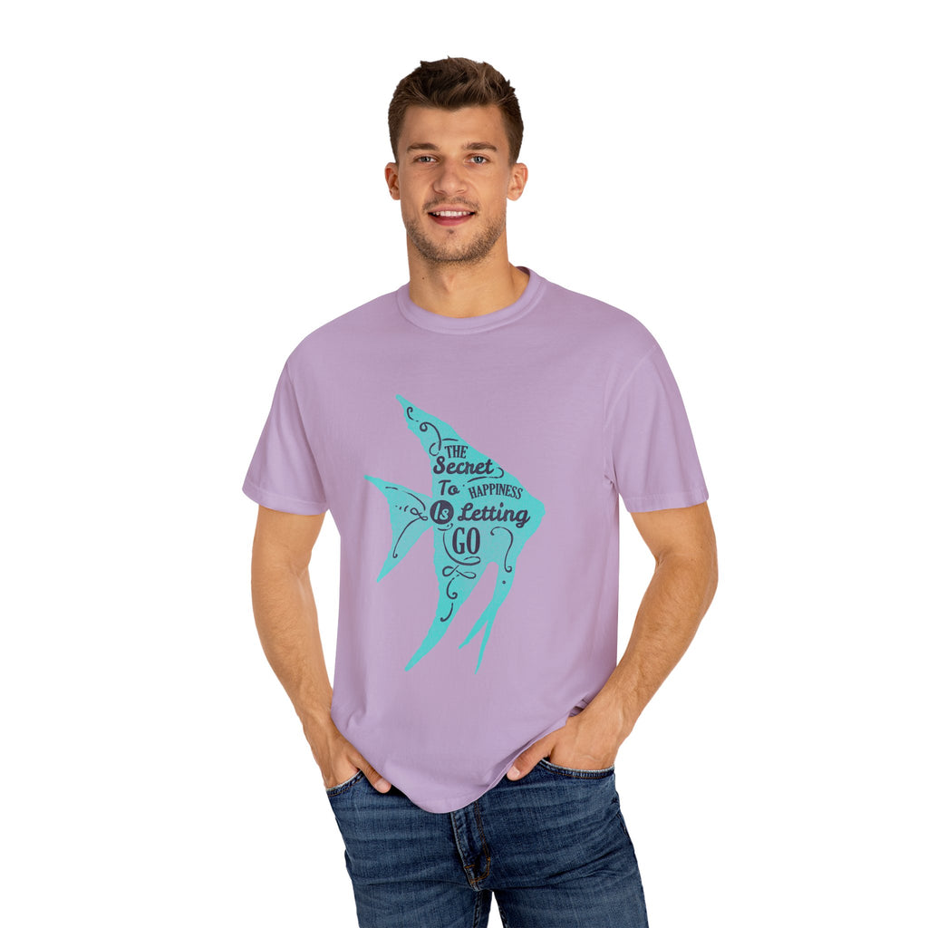 The Secret To Happiness Is Letting Go Fish Art T-Shirt - Sinful Threads