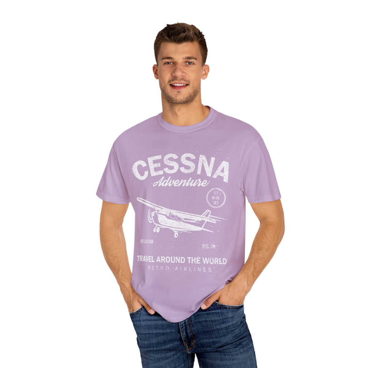 Cessna Adventure Travel Around The World Retro Airlines T-Shirt