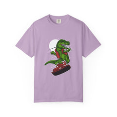 T-Rex Dinosaur on Snowboard Winter Sports Graphic T-Shirt