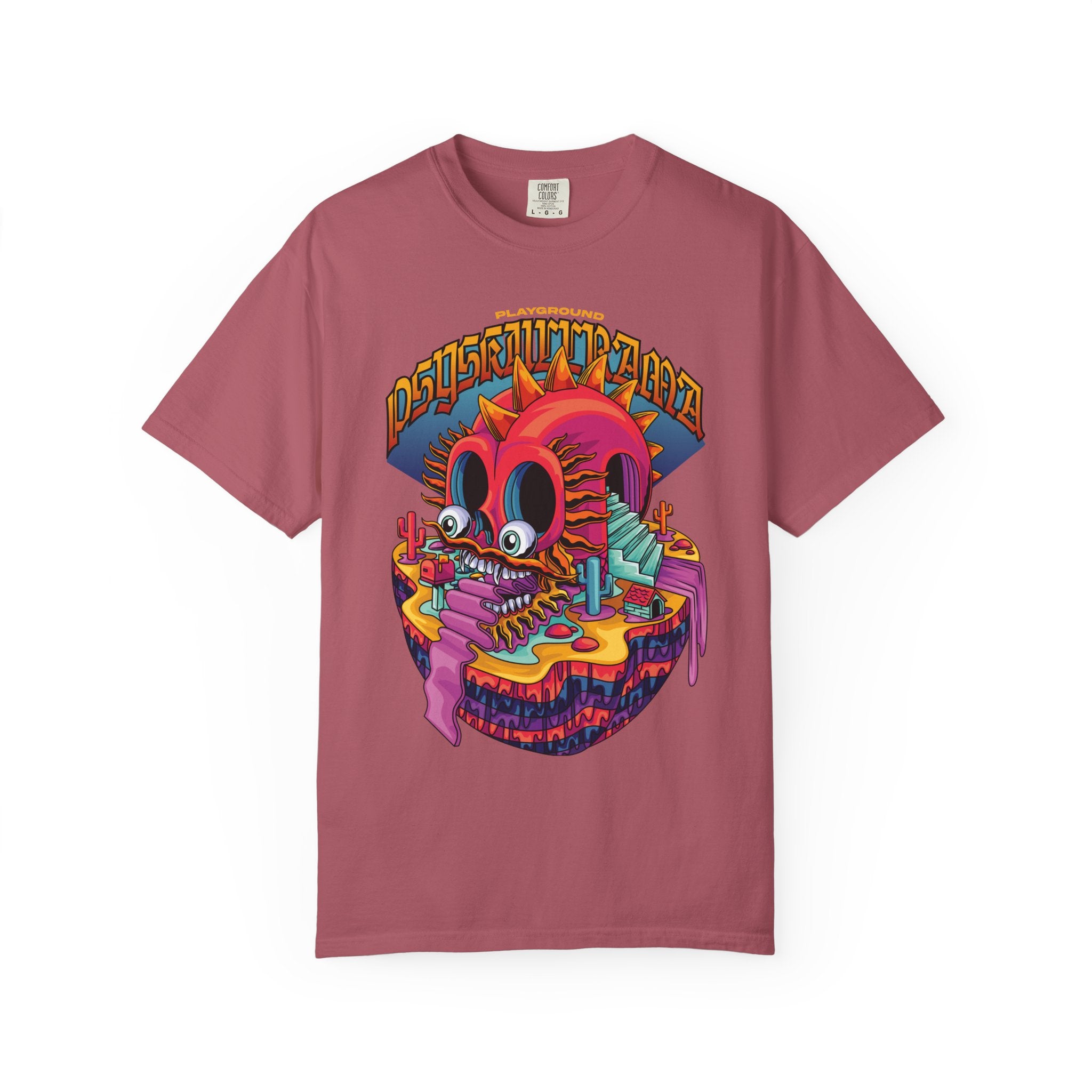 Surreal Skull Playground Tee – Weirdcore Skull Shirt – Colorful Art - Sinful Threads