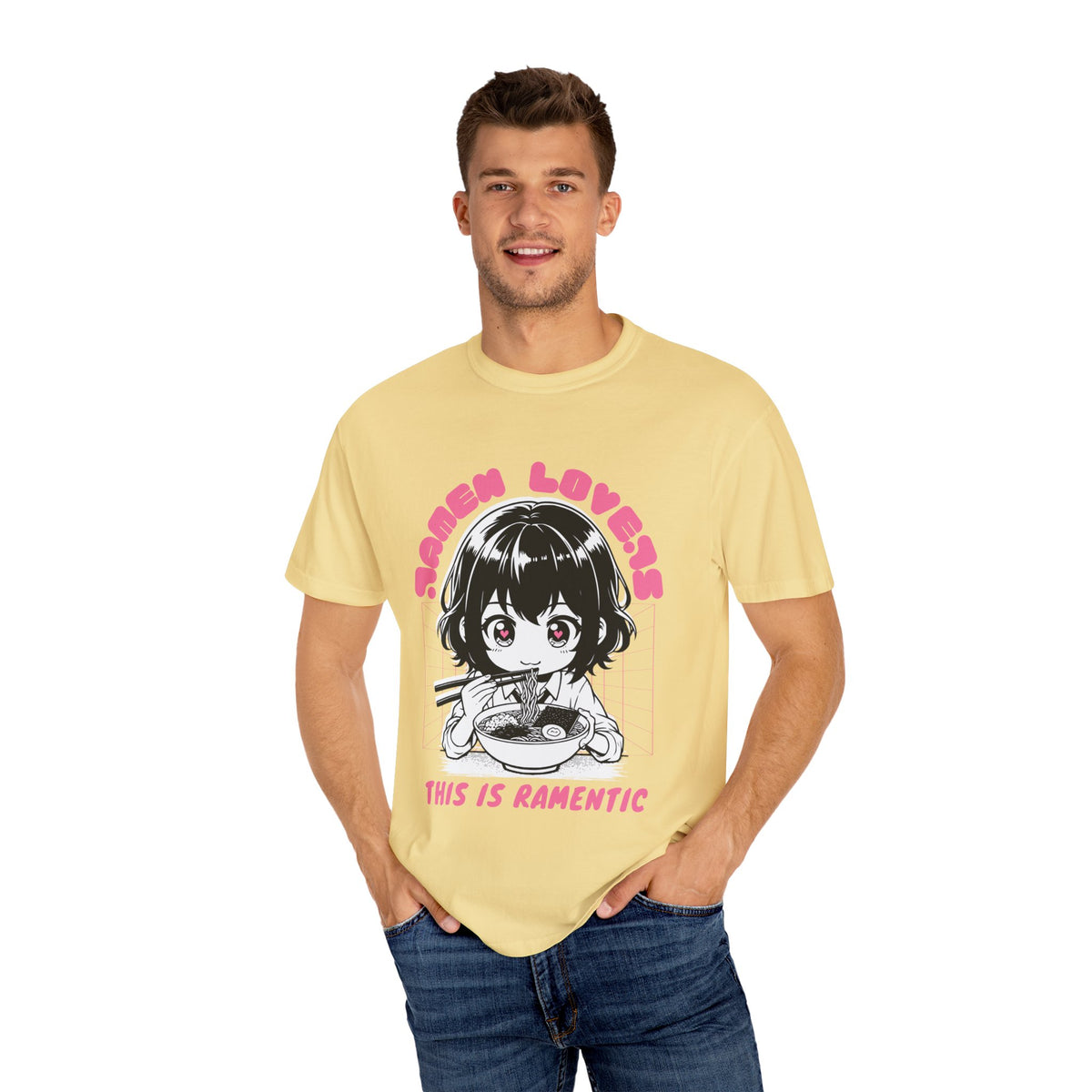 Ramen Lovers Tee - Romantic Anime Girl - Kawaii Gift