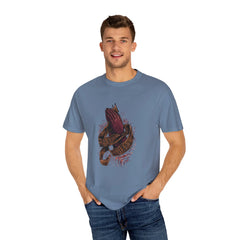 Pray Hard Hands Illustration Graphic Design Art T-Shirt - Sinful Threads