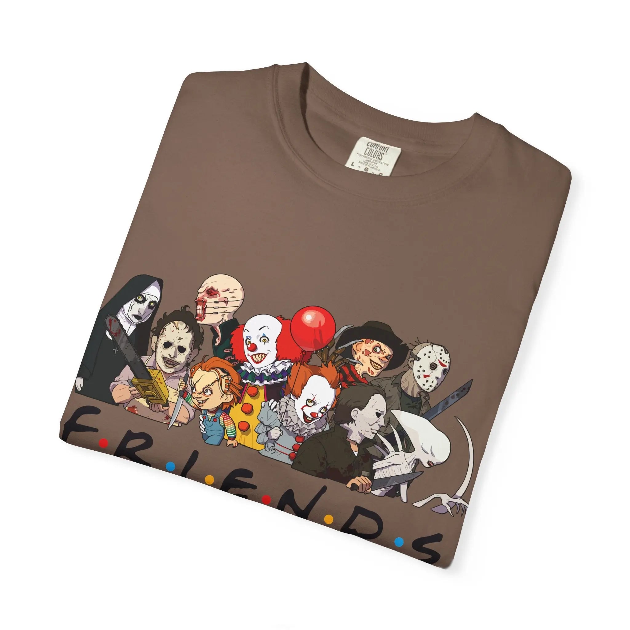 Horror Friends Parody Tee - 80s Villain Mashup Gift Shirt - Sinful Threads