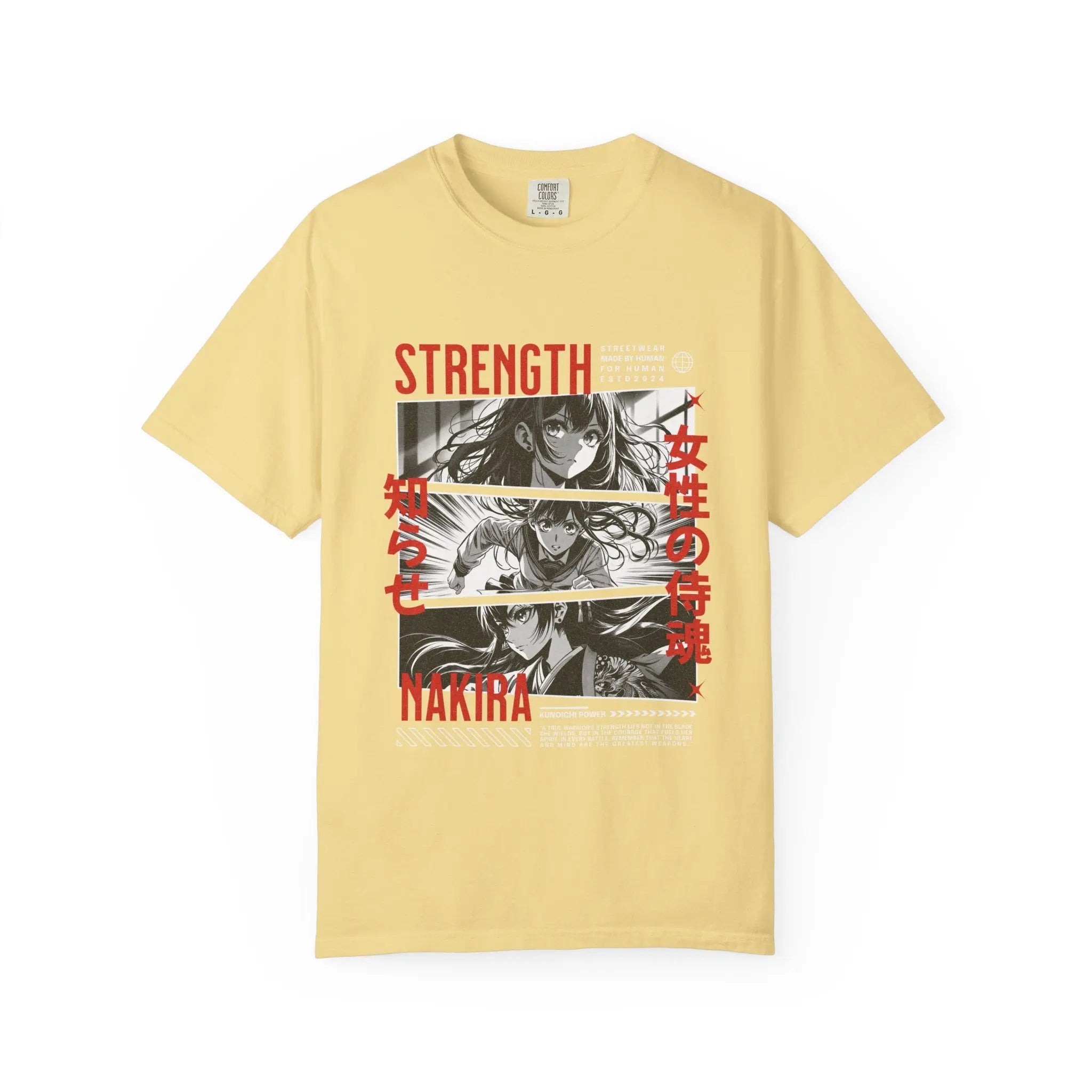 Strength Manga Tee - Cool Girl Samurai - Warrior Gift - Sinful Threads
