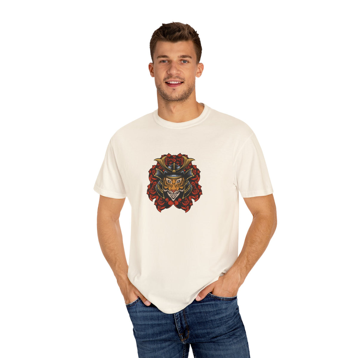 Samurai Tiger Shirt - Japanese Floral Tee - Cool Art Gift
