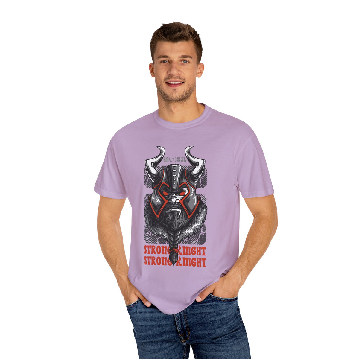 Strong Knight Design with Bold Graphics T-Shirt