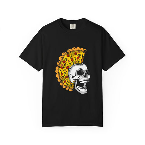 Pizza Mohawk Skull Funny Graphic Unique Design T-Shirt