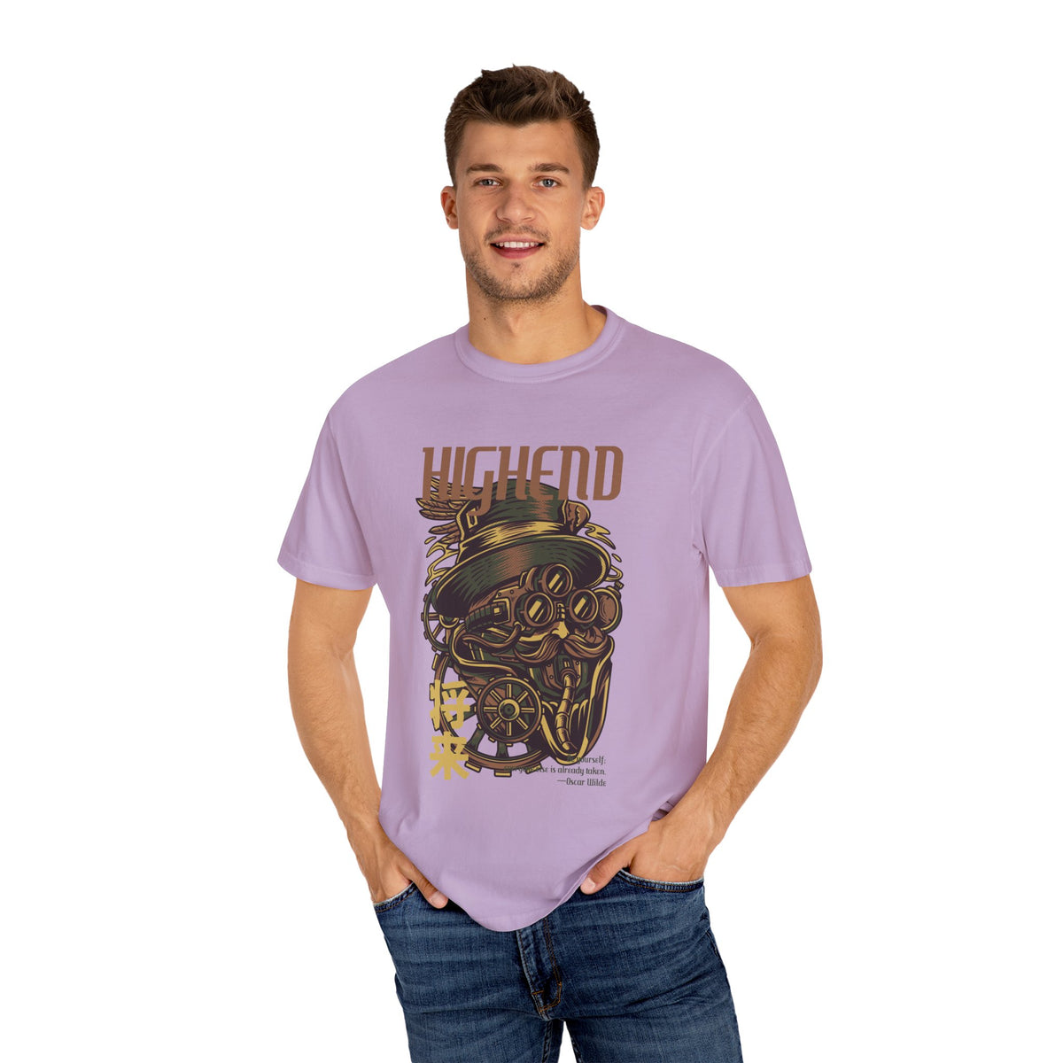Steampunk Man Future Inspired Cool Graphic Design T-Shirt