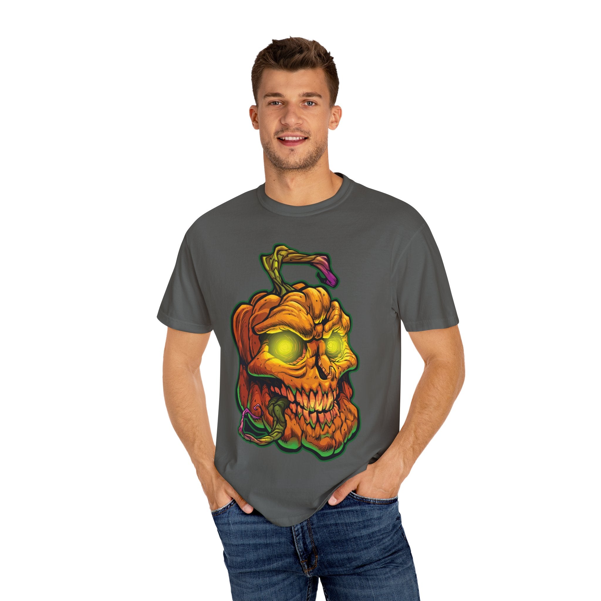 Pumpkin Skull Tee - Spooky Halloween Shirt for Horror Fans - Sinful Threads
