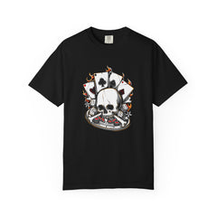 Skull Playing Cards Dice Gambling Casino Design T-Shirt
