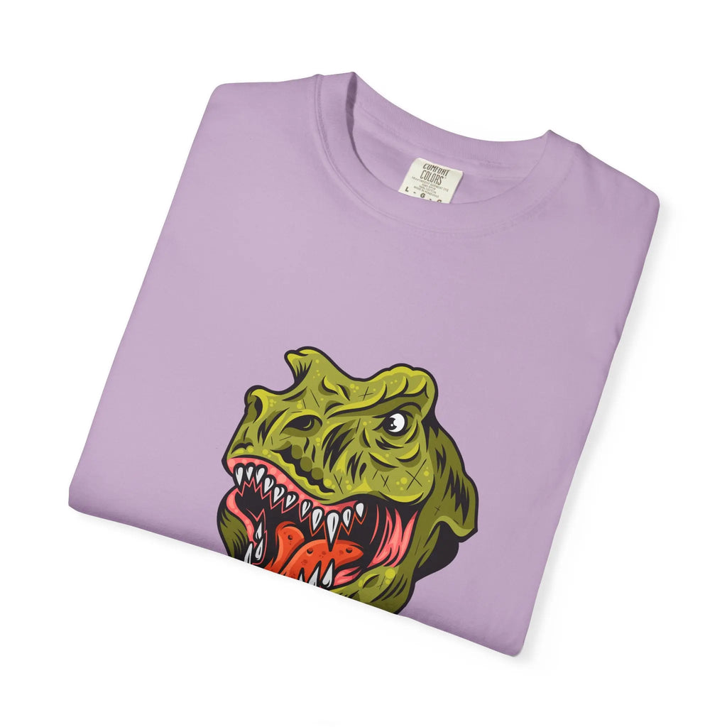 Dino Gamer Rex with Controller Video Game Fan T-Shirt - Sinful Threads