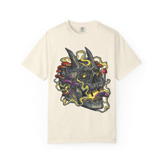 Gothic Mushroom Tee - Horned Skull Deathcore Shirt Gift